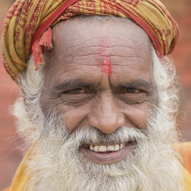 Shaiva sadhu, Pashupatinath Tapınağı, Katmandu kutsal adam portresi. Nepal