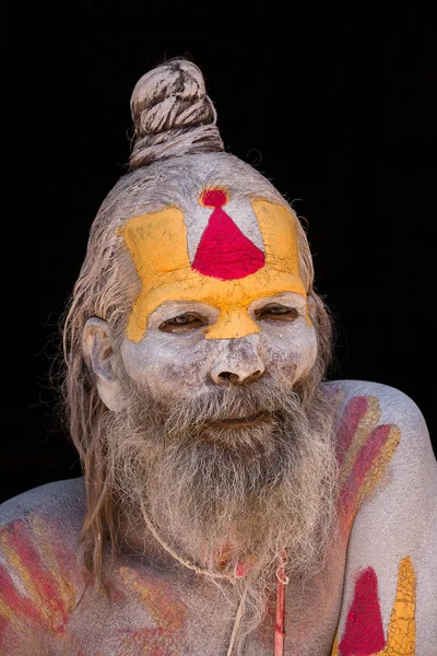 Портрет Shaiva садху, свята людина в храмі Pashupatinath, Катманду. Непал — стокове фото