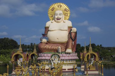 gülümseyen Buda servet heykel koh Samui, Tayland