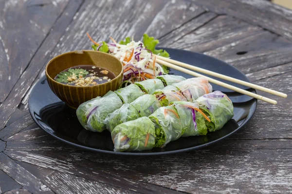 Fresh Spring Roll, Vietnamese Food. — Stock Photo, Image