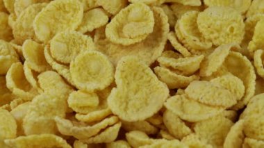 Dönen mısır cipsi yakın plan, makro görünüm yiyecek arka plan