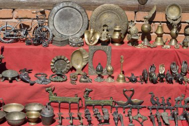 Metal Hediyelik eşya pazarı Katmandu, Nepal