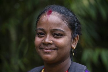 Portre gülümsemek kadın Nepal