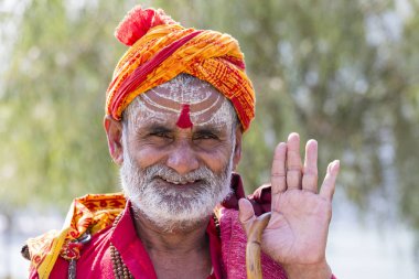 Shaiva sadhu, Pashupatinath Tapınağı, Katmandu kutsal adam portresi. Nepal