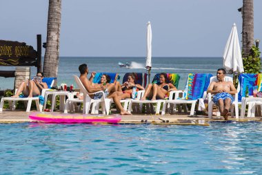 Dolunay partiden önce Haad Rin plaj. Adası Koh Samui, Tayland