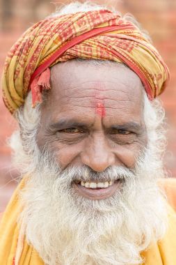 Shaiva sadhu, Pashupatinath Tapınağı, Katmandu kutsal adam portresi. Nepal