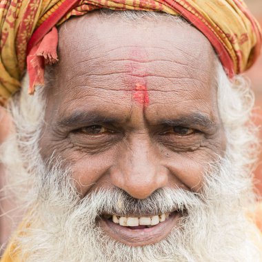 Shaiva sadhu, Pashupatinath Tapınağı, Katmandu kutsal adam portresi. Nepal