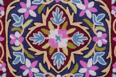 Thamel bölge Katmandu, Nepal dükkanında satışa ayrıntı Asya halı.