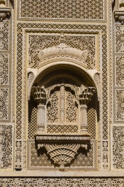 Duvar Sarayı Jaisalmer kale, Hindistan Hint süsleme.