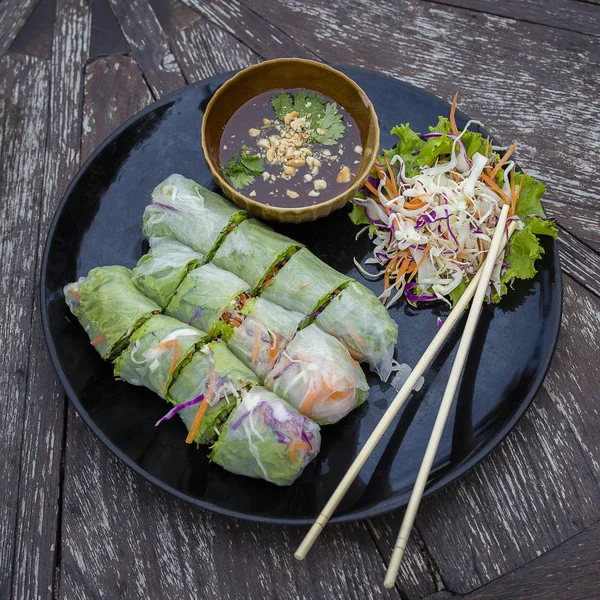 Fresh Spring Roll, Vietnamese Food. — Stock Photo, Image