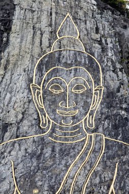 Büyük Buda resim dağ. Wat Khao Chi Chan, Pattaya, Tayland