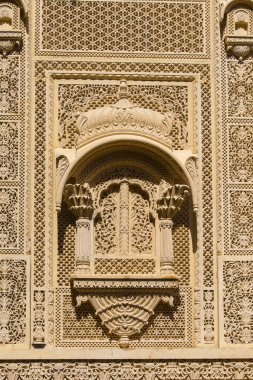 Duvar Sarayı Jaisalmer kale, Hindistan Hint süsleme.