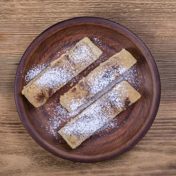 Hausgemachtes Bio-Apfelkuchen-Dessert verzehrfertig — Stockfoto