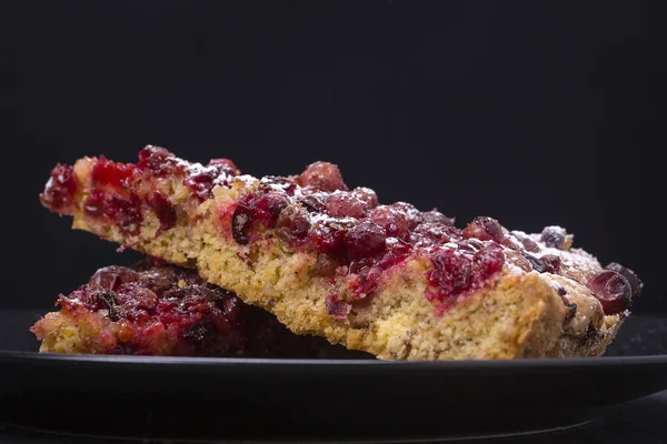 Ev yapımı organik kızılcık pasta tatlı yemek hazır kapatın. Kızılcık tart.