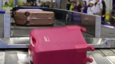 Bangkok, Tayland: Bagaj Konveyör bant Suvarnabhumi Havaalanı yolcu Bagaj Taşıma.