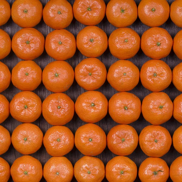 Frische Orange, Mandarinenfrüchte, Mandarinenmuster Hintergrund, Draufsicht — Stockfoto