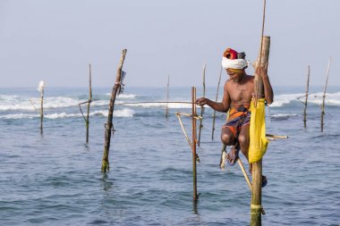 Yerel balıkçılar benzersiz tarzı Balık tutma. Bu tür Balık tutma için Güney Sri Lanka Hint Okyanusu'nda geleneksel.