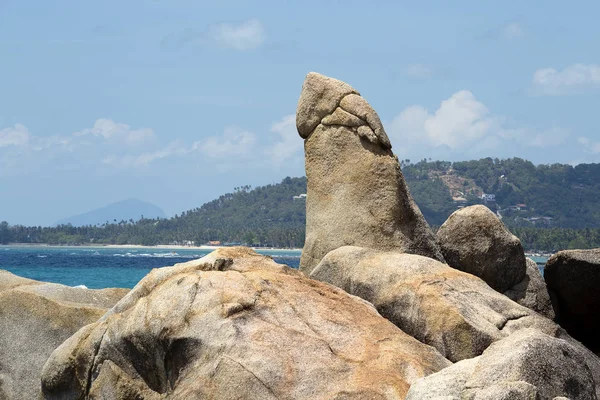 Hin Ta y Hin Yai Rocas, la abuela y el abuelo rock en Koh Samui, Tailandia —  Fotos de Stock