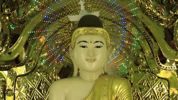 Statua Buddha Shwedagon Pagoda Yangon Myanmar Shwedagon Pagoda Più Sacra — Video Stock