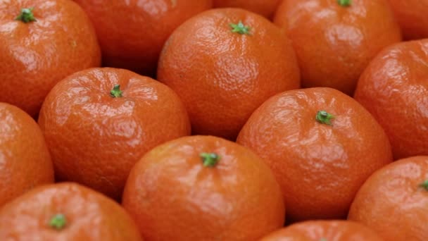 Fris Oranje Tangerine Fruit Mandarijn Patroon Hoge Vitamine Goed Voor — Stockvideo