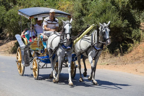 Horse carriage in Prince Island Buyuk ada . Buyukada is the biggest island near Istanbul. Phaeton tour is famous in Turkey — Stock Photo, Image