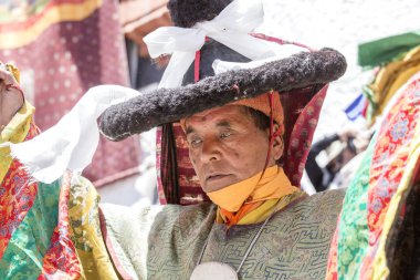 Hemis Festivali Ladakh, Kuzey Hindistan, Tibet Budist rahip