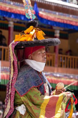 Hemis Festivali Ladakh, Kuzey Hindistan, Tibet Budist rahip