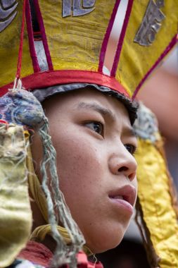 Hemis Festivali Ladakh, Kuzey Hindistan, Tibet Budist rahip
