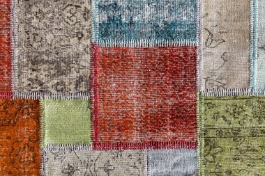 Detay eski bir patchwork halı