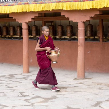 Ladakh, Kuzey Hindistan Hemis Festivali sırasında Budist genç rahip