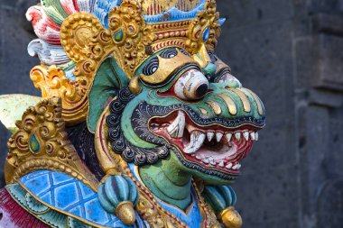 Barong sokak Tapınağı Bali, Endonezya geleneksel Balinese heykeli