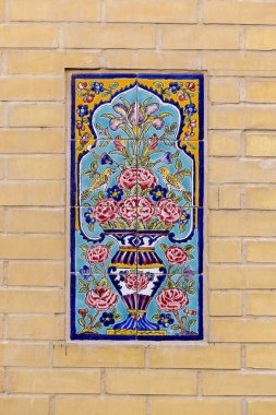 Detay doku duvar arka planda Doha eski şehir, Katar döşer