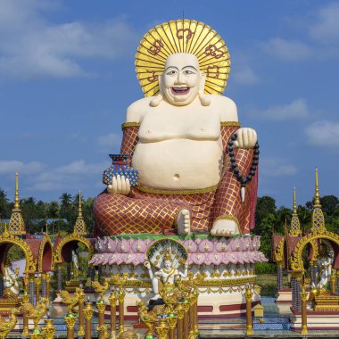 Buda heykeli, Koh Samui, Tayland gülümseyen