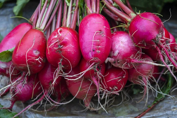 Red Radish Sale Street Food Market Mountain Village Sapa Vietnam — Stock Photo, Image