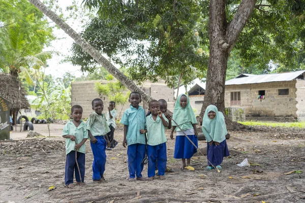 Zanzibar Tanzania October 2019 Unidentified African Girls Boys Local School — Stock Photo, Image