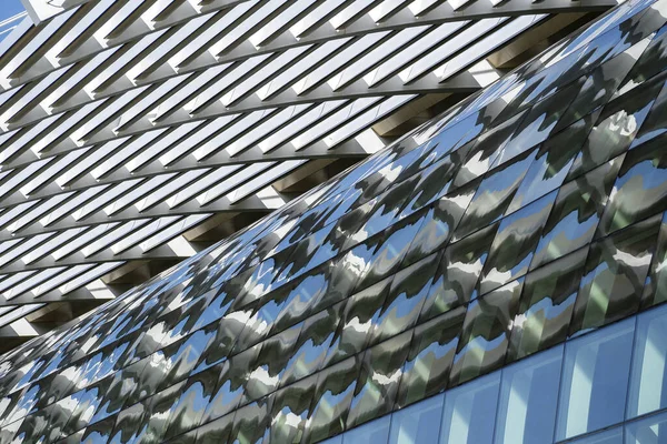 High Glass Skyscrapers Streets Singapore Office Windows Background Close — Stock Photo, Image