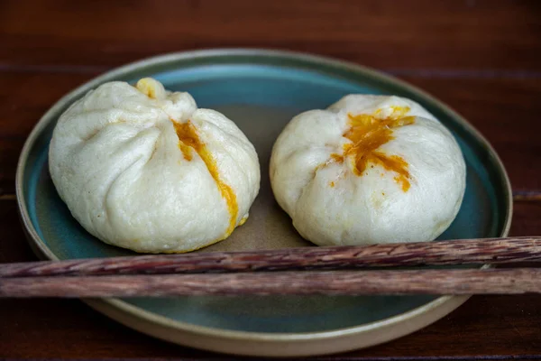 Chineză Două Sume Dim Farfurie Într Restaurant Din Vietnam Closeup — Fotografie, imagine de stoc