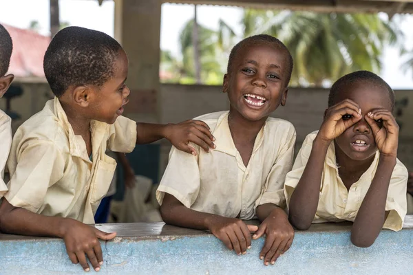 Zanzibár Tanzánia 2020 Január Azonosítatlan Afrikai Gyerekek Egy Helyi Iskolában — Stock Fotó
