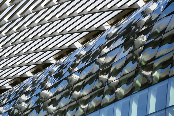 High Glass Skyscrapers Streets Singapore Office Windows Background Close — Stock Photo, Image