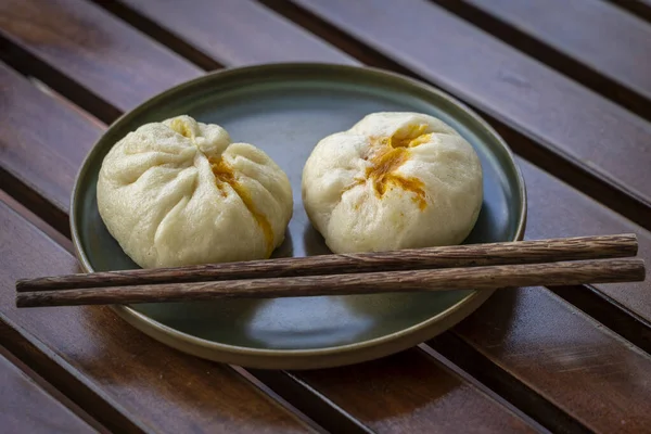 Čínská Dim Sum Talíři Restauraci Vietnamu Zblízka — Stock fotografie