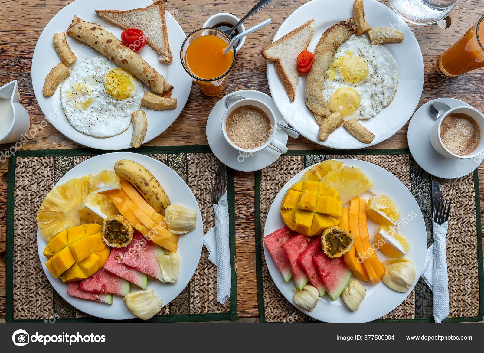 Tropical Breakfast Fruit Coffee Scrambled Eggs Banana Pancake Two Beach Stock Photo Image By C Olegdoroshenko Tropical Breakfast Fruit Coffee Scrambled Eggs Banana Pancake Two Beach Stock Photo Image By C Olegdoroshenko