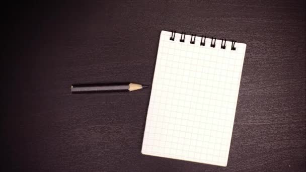 Stop motion animation μολύβι Σημειωματάριο (Notepad) — Αρχείο Βίντεο