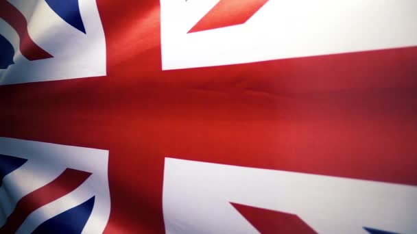 Флаг Великобритании размахивает. Медленно . — стоковое видео