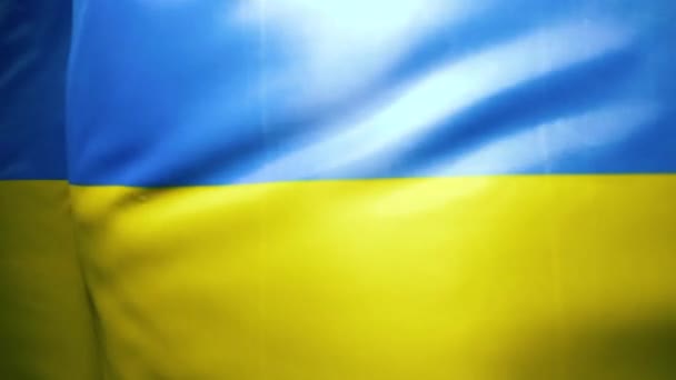 Bandera nacional de Ucrania ondeando en el viento. Lento mo — Vídeo de stock