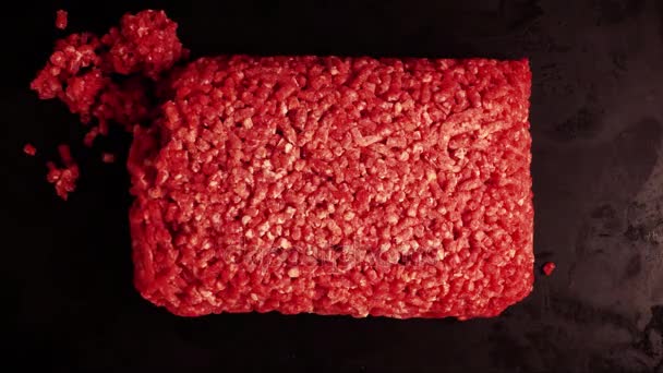 Stop Motion Animation Briquettes of ground beef — Stock Video