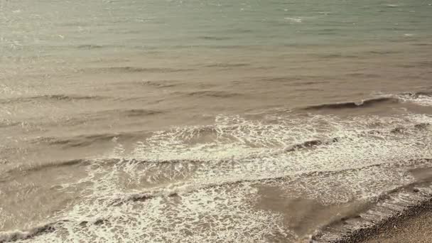 Agua turbia en alta mar después de una tormenta — Vídeo de stock