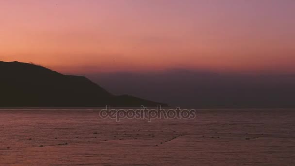 Time-lapse της αυγής πάνω από τη θάλασσα — Αρχείο Βίντεο