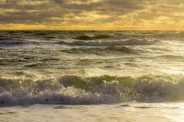 Small waves roll ashore with foam Stock Picture