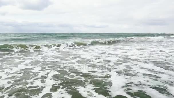 Hermoso oleaje del mar verde — Vídeos de Stock