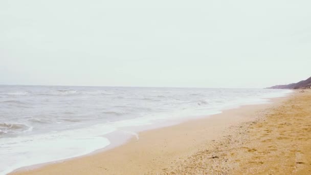 Panorama praia de areia vazia — Vídeo de Stock